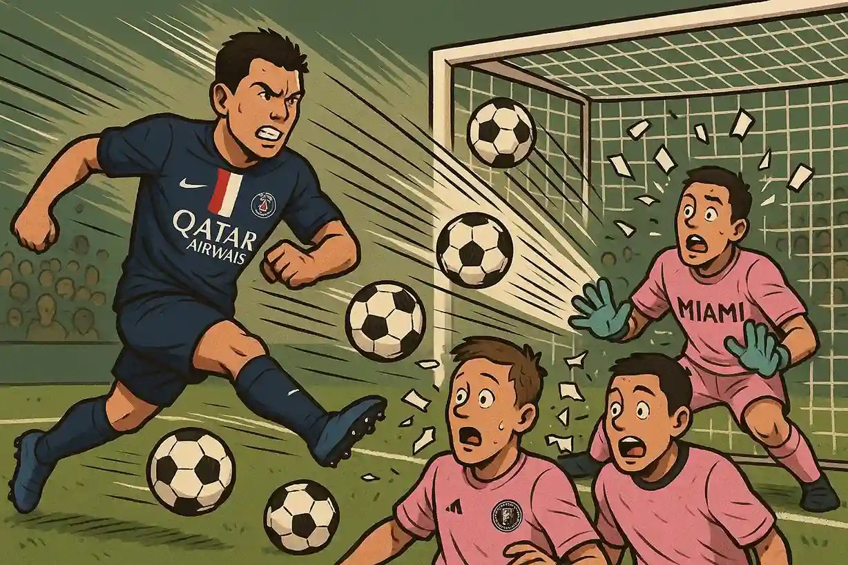 PSG xả đạn tơi bời, hàng thủ Miami như giấy vụn